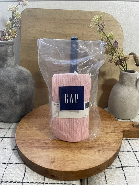 SALE! NWT GAP Light Pink Ribbed Tights SIZE 4-5 - Picture 1 of 6